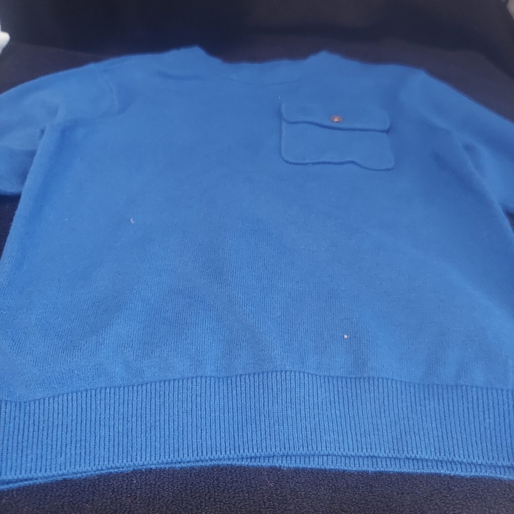 Men's Blue Sweater with Pocket - Picture 2 of 4